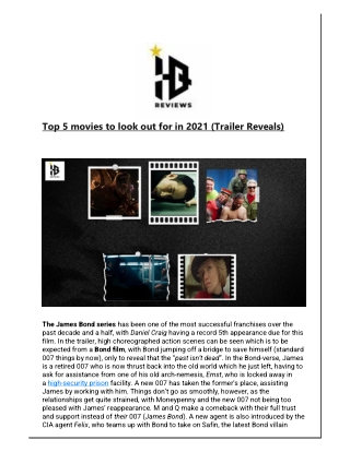 Top 5 movies to look out for in 2021 (Trailer Reveals)