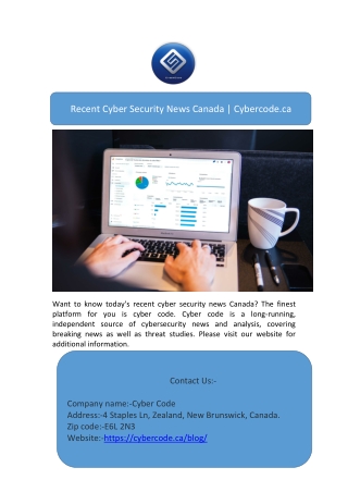 Recent Cyber Security News Canada | Cybercode.ca