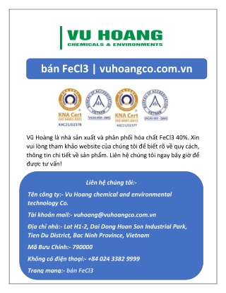 bán FeCl3 | vuhoangco.com.vn