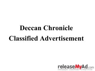 Deccan Chronicle Classified Advertisement