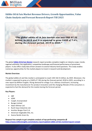 Edible Oil & Fats Market