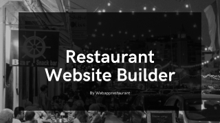 Restaurant Website Builder By Webapprestaurant