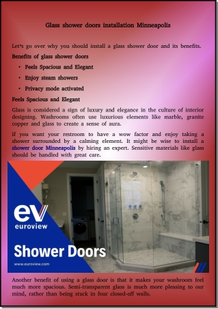 custom shower door installation Minneapolis