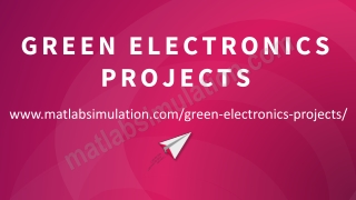 Green Electronics Projects Research Ideas