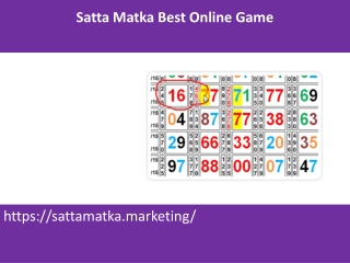 Satta Matka Best online Game