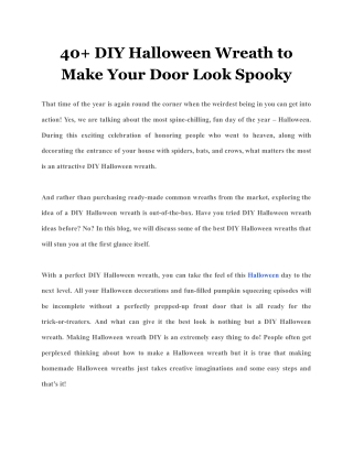 40  DIY Halloween Wreath to Make Your Door Look Spooky