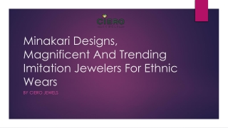 Minakari Designs, Magnificent And Trending Imitation Jewelers