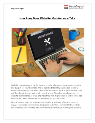 How Long Does Website Maintenance Take