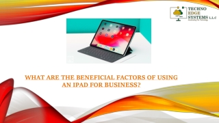 What are the Beneficial Factors of Using an iPad for Business?