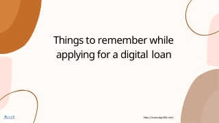 Things for applying digital loan