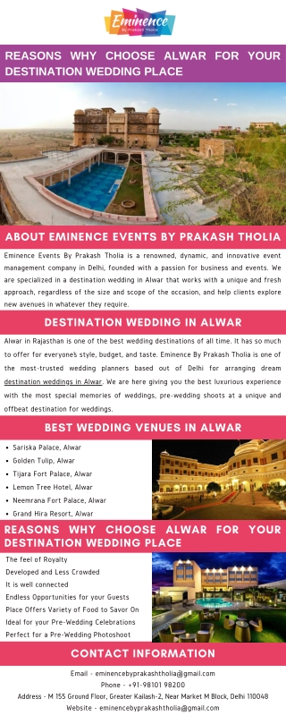 Reasons Why Choose Alwar for Your Destination Wedding Place