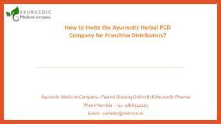 How to invite Herbal PCD Companies for Franchise