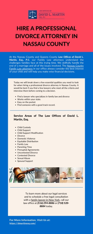 Hire a professional divorce attorney in Nassau County