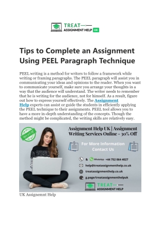 Tips to Complete an Assignment Using PEEL Paragraph
