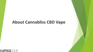 About Cannabliss CBD Vape