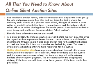 Online silent auction sites