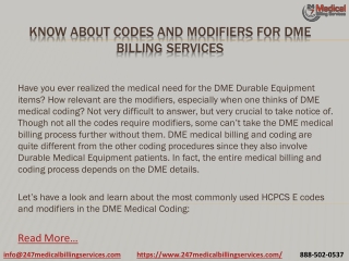 Know About Codes And Modifiers For DME Billing Services PDF