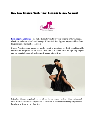 Sexy lingerie California - Queensplace1.company.site