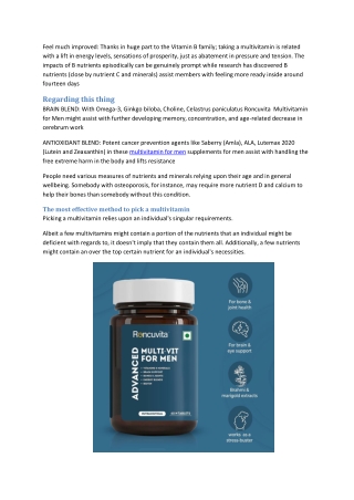 What happens to your body when you start taking vitamins