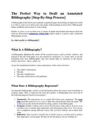 Complete Process To Write An Annotated Bibliography