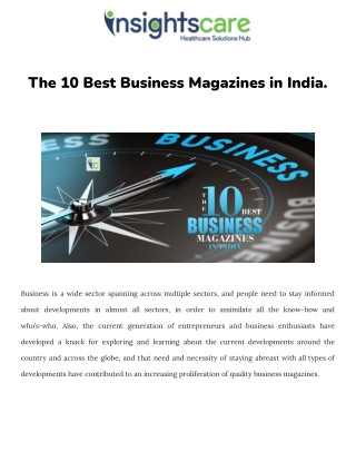 The 10 Best Business Magazines in India.