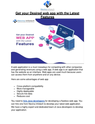 Get your Desired web app with the Latest Features