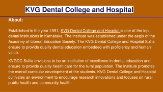 KVG Dental College and Hospital