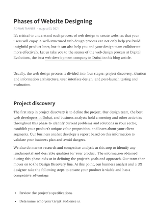 Phases of Website Designing