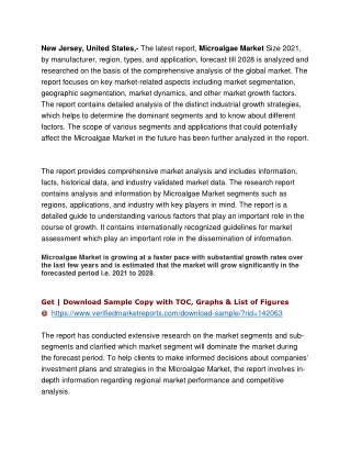 Microalgae Market