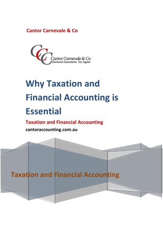 Why Taxation and Financial Accounting is Essential