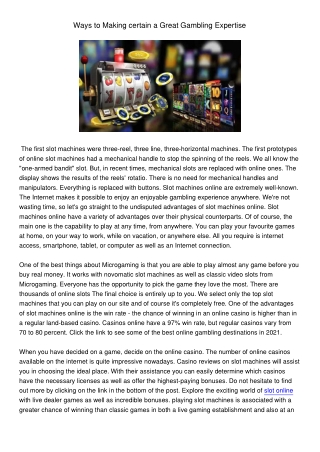 WaystoMakingcertainaGreatGamblingExpertise