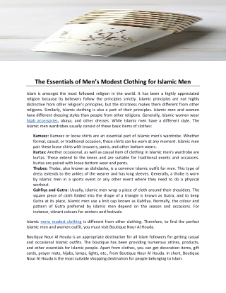 The Essentials of Men’s Modest Clothing for Islamic Men