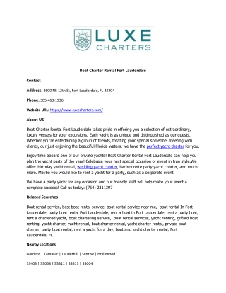 Boat Rental Fort Lauderdale Online Presentations Channel