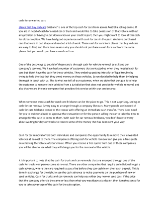 cash for unwanted cars