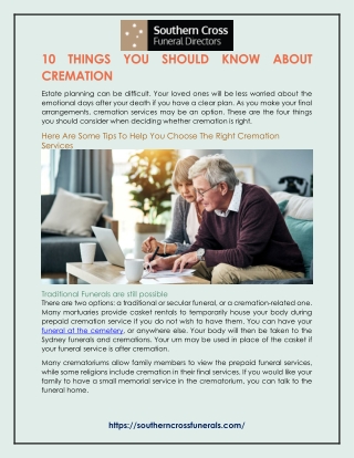 10 Things You Should Know about Cremation