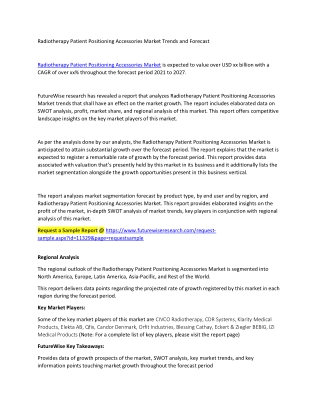 Radiotherapy Patient Positioning Accessories Market