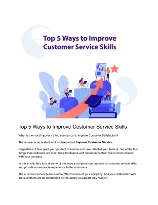 Top 5 Ways to Improve Customer Service Skills