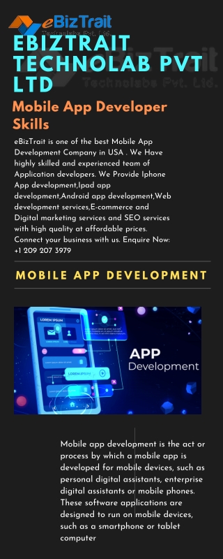 Mobile App Developer Skills-Ebiztrait Technolabs