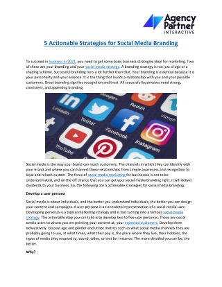 5 Actionable Strategies for Social Media Branding