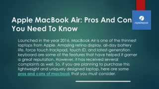 Apple MacBook Air: Pros And Cons You Need To Know