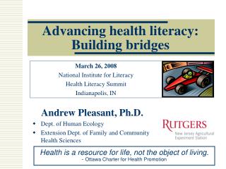 Advancing health literacy: Building bridges