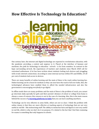 How Effective Is Technology In Education