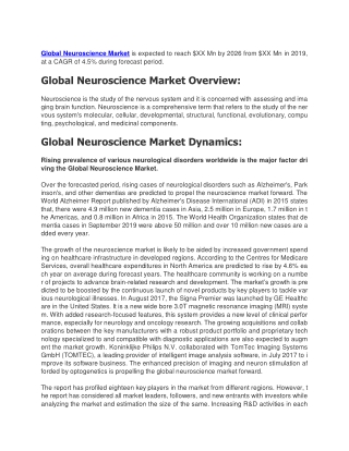 Neuroscience Market is expected to reach