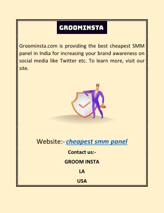 cheapest smm panel |Groominsta.com