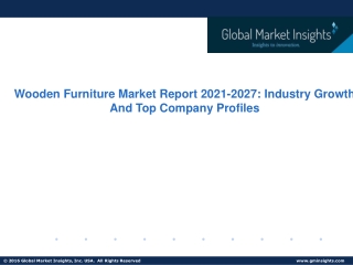 Wooden Furniture Market Trends, Analysis & Forecast,2027