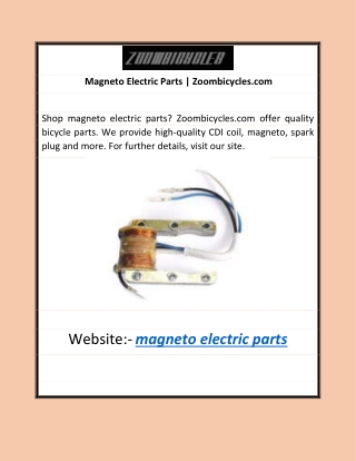 Magneto Electric Parts | Zoombicycles.com