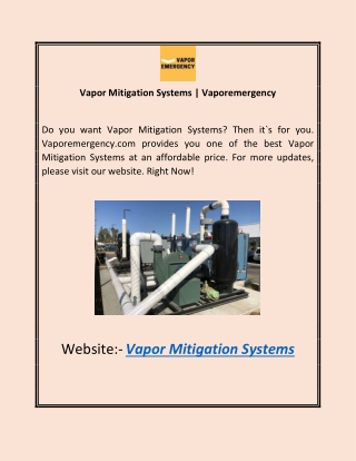 Vapor Mitigation Systems | Vaporemergency