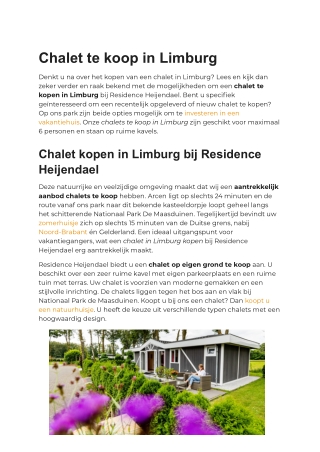Chalet kopen in Limburg