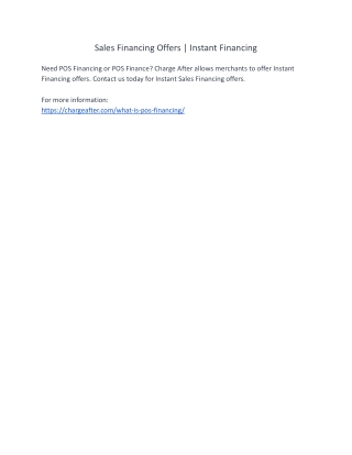 Sales Financing Offers | Instant Financing