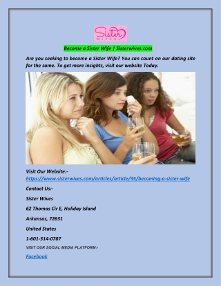Become a Sister Wife | Sisterwives.com